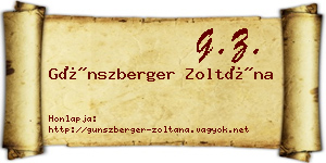 Günszberger Zoltána névjegykártya